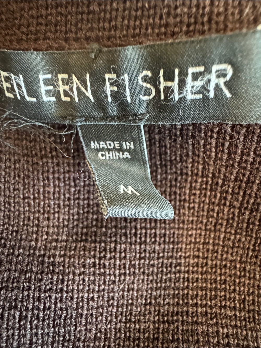 Eileen Fisher Silk & Organic Cotton Knit Blazer Cardigan chocolate brown. Med - Picture 7 of 7
